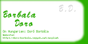 borbala doro business card